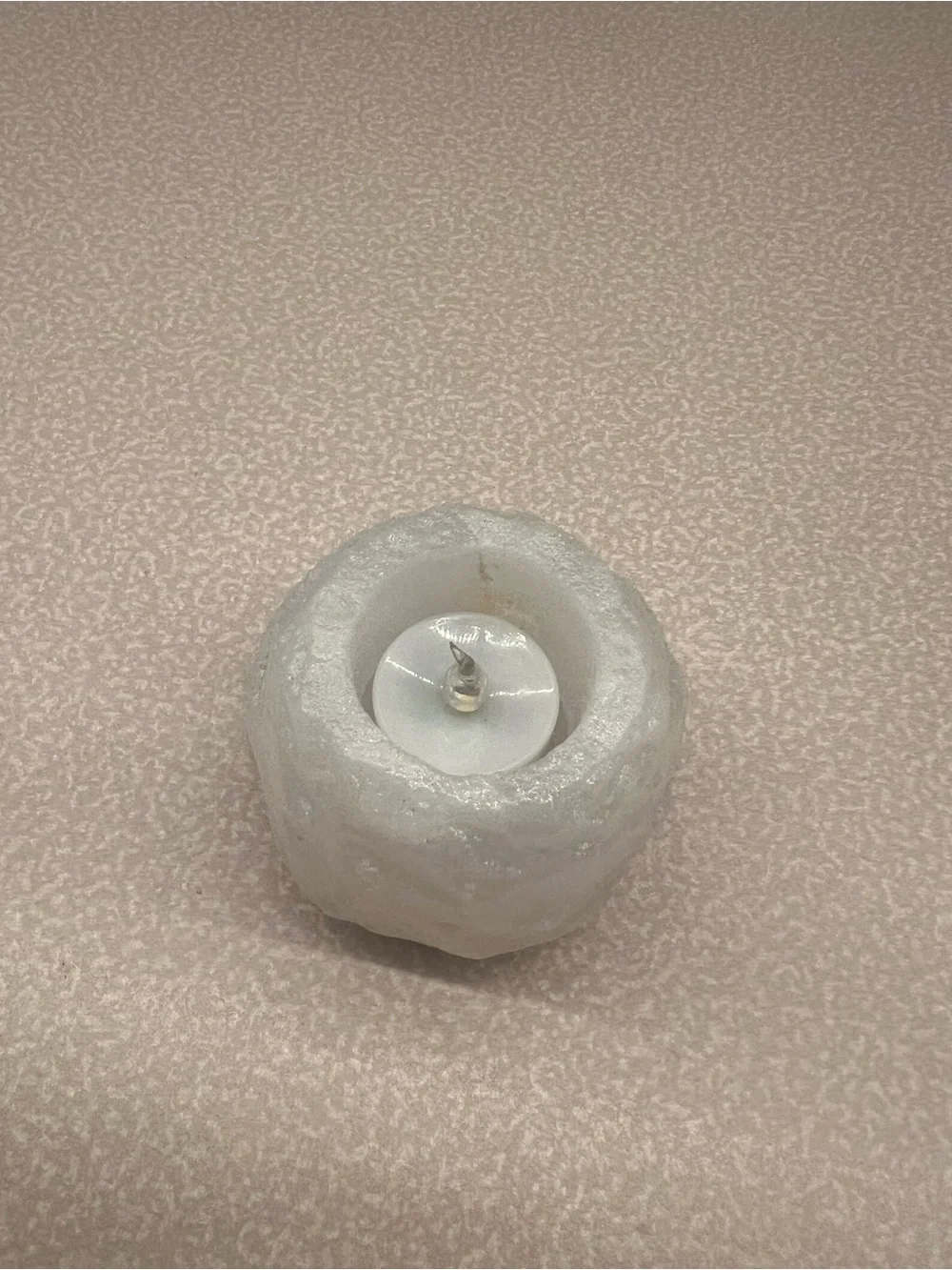White Tealight Salt Candle Holder - Home Accents